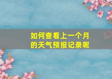 如何查看上一个月的天气预报记录呢