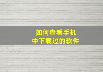 如何查看手机中下载过的软件