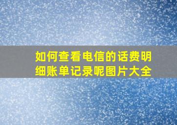 如何查看电信的话费明细账单记录呢图片大全