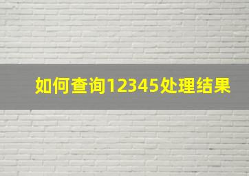 如何查询12345处理结果