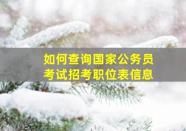 如何查询国家公务员考试招考职位表信息