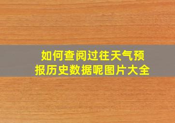 如何查阅过往天气预报历史数据呢图片大全