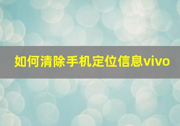 如何清除手机定位信息vivo