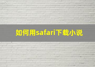 如何用safari下载小说