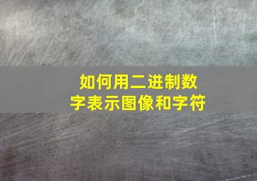 如何用二进制数字表示图像和字符