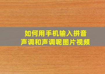 如何用手机输入拼音声调和声调呢图片视频