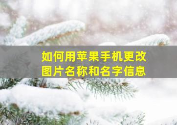 如何用苹果手机更改图片名称和名字信息