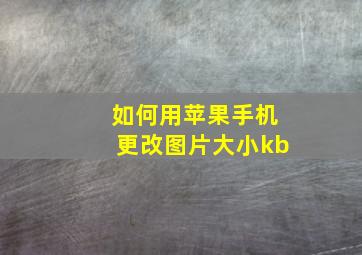 如何用苹果手机更改图片大小kb