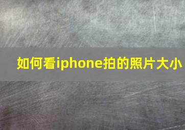 如何看iphone拍的照片大小