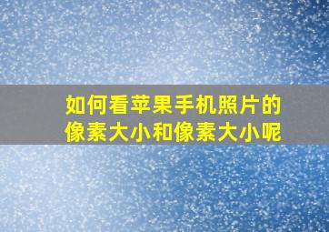 如何看苹果手机照片的像素大小和像素大小呢