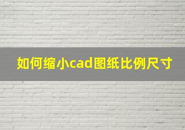 如何缩小cad图纸比例尺寸