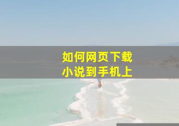 如何网页下载小说到手机上