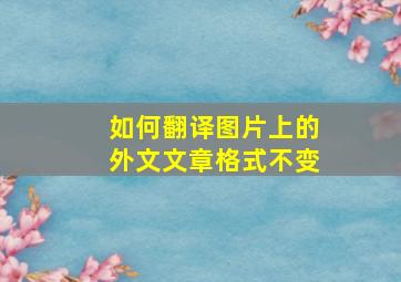 如何翻译图片上的外文文章格式不变