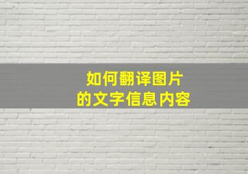 如何翻译图片的文字信息内容