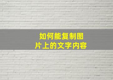 如何能复制图片上的文字内容