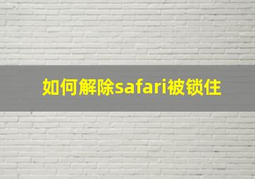 如何解除safari被锁住