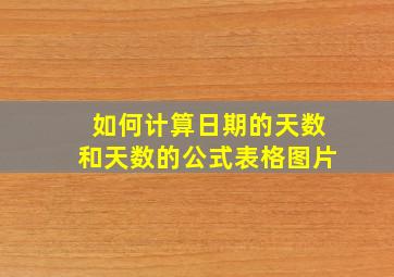 如何计算日期的天数和天数的公式表格图片