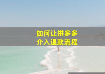 如何让拼多多介入退款流程