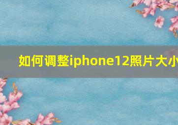 如何调整iphone12照片大小