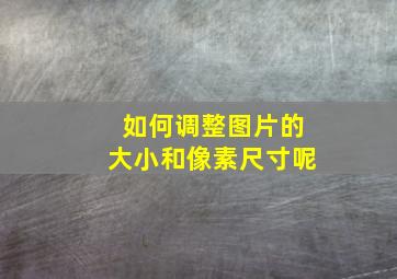 如何调整图片的大小和像素尺寸呢