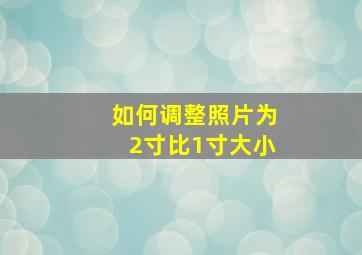 如何调整照片为2寸比1寸大小