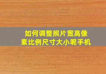 如何调整照片宽高像素比例尺寸大小呢手机