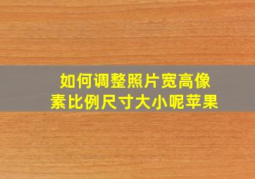 如何调整照片宽高像素比例尺寸大小呢苹果