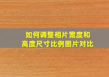 如何调整相片宽度和高度尺寸比例图片对比