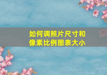 如何调照片尺寸和像素比例图表大小