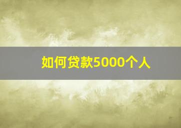 如何贷款5000个人