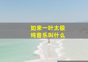 如来一叶太极纯音乐叫什么