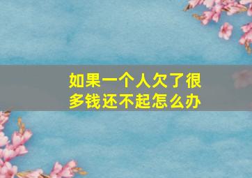 如果一个人欠了很多钱还不起怎么办