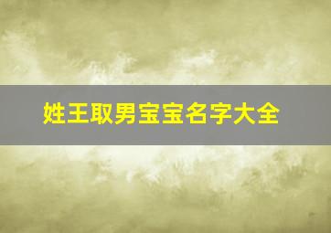 姓王取男宝宝名字大全