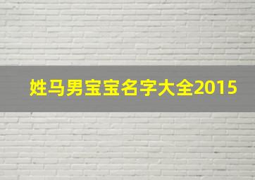 姓马男宝宝名字大全2015