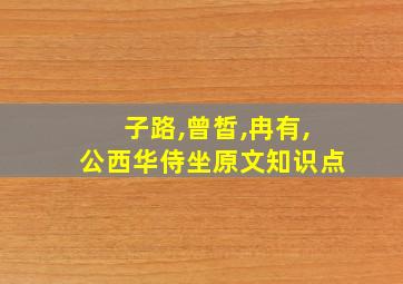 子路,曾皙,冉有,公西华侍坐原文知识点