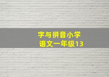 字与拼音小学语文一年级13