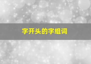 字开头的字组词