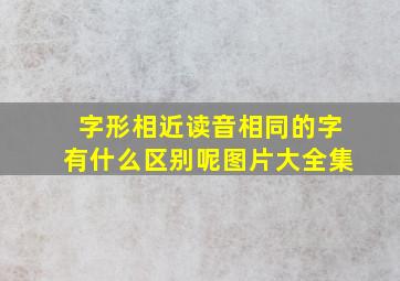 字形相近读音相同的字有什么区别呢图片大全集