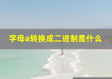 字母a转换成二进制是什么