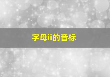 字母ii的音标