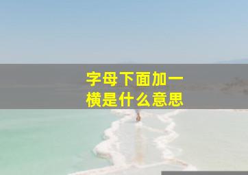 字母下面加一横是什么意思