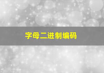 字母二进制编码