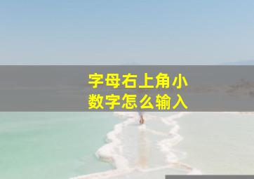 字母右上角小数字怎么输入