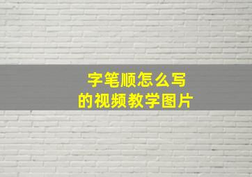 字笔顺怎么写的视频教学图片