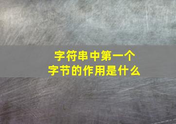 字符串中第一个字节的作用是什么