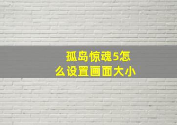 孤岛惊魂5怎么设置画面大小