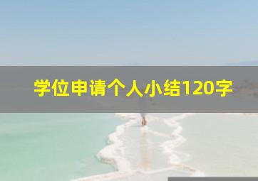 学位申请个人小结120字