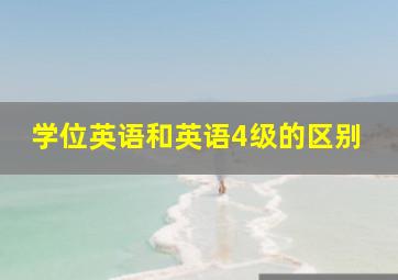 学位英语和英语4级的区别