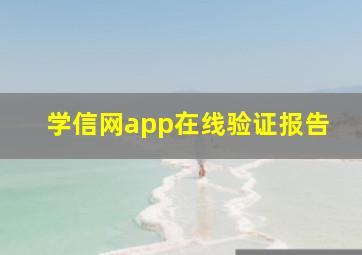 学信网app在线验证报告