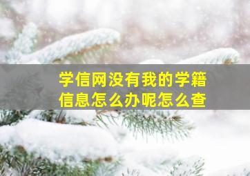 学信网没有我的学籍信息怎么办呢怎么查